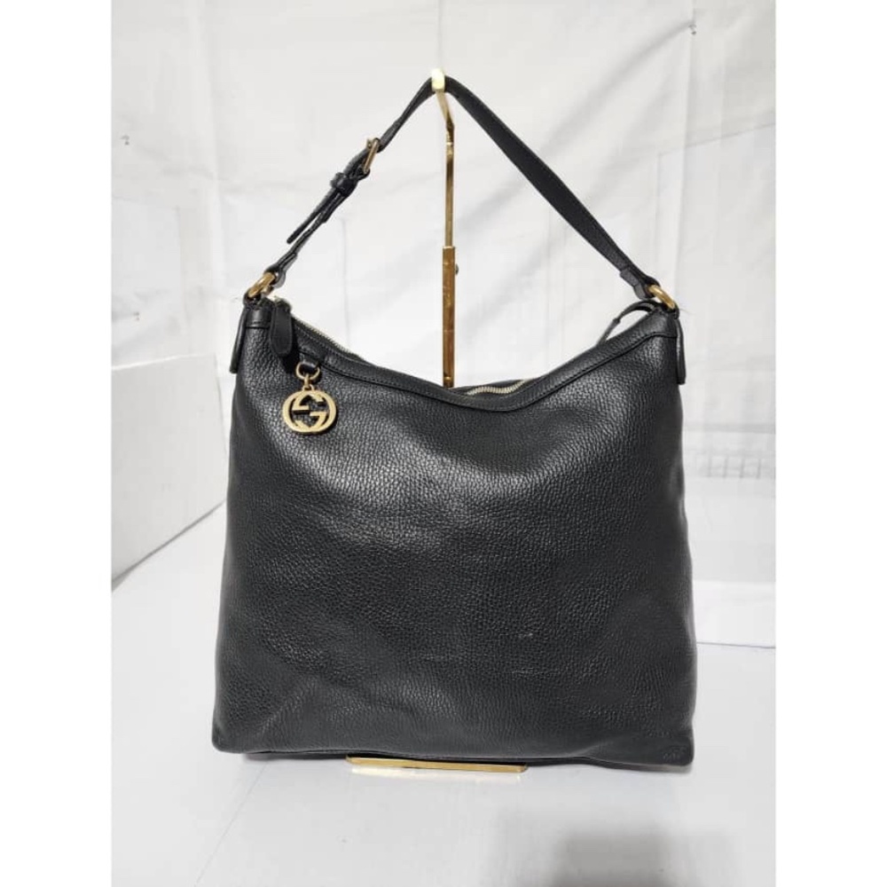 Authentic Gucci Interlocking G Hobo Bag Black